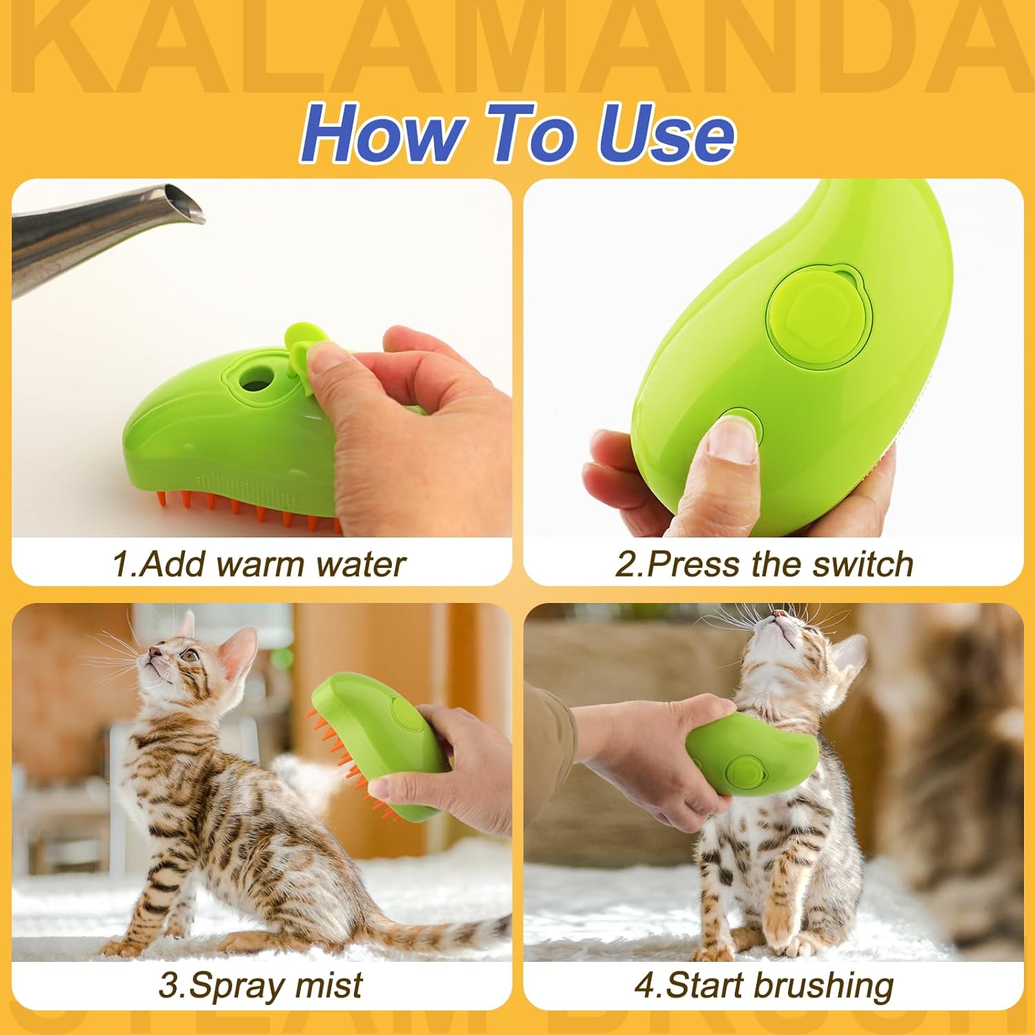 Steamy 3 in 1 Pet Hair Brush