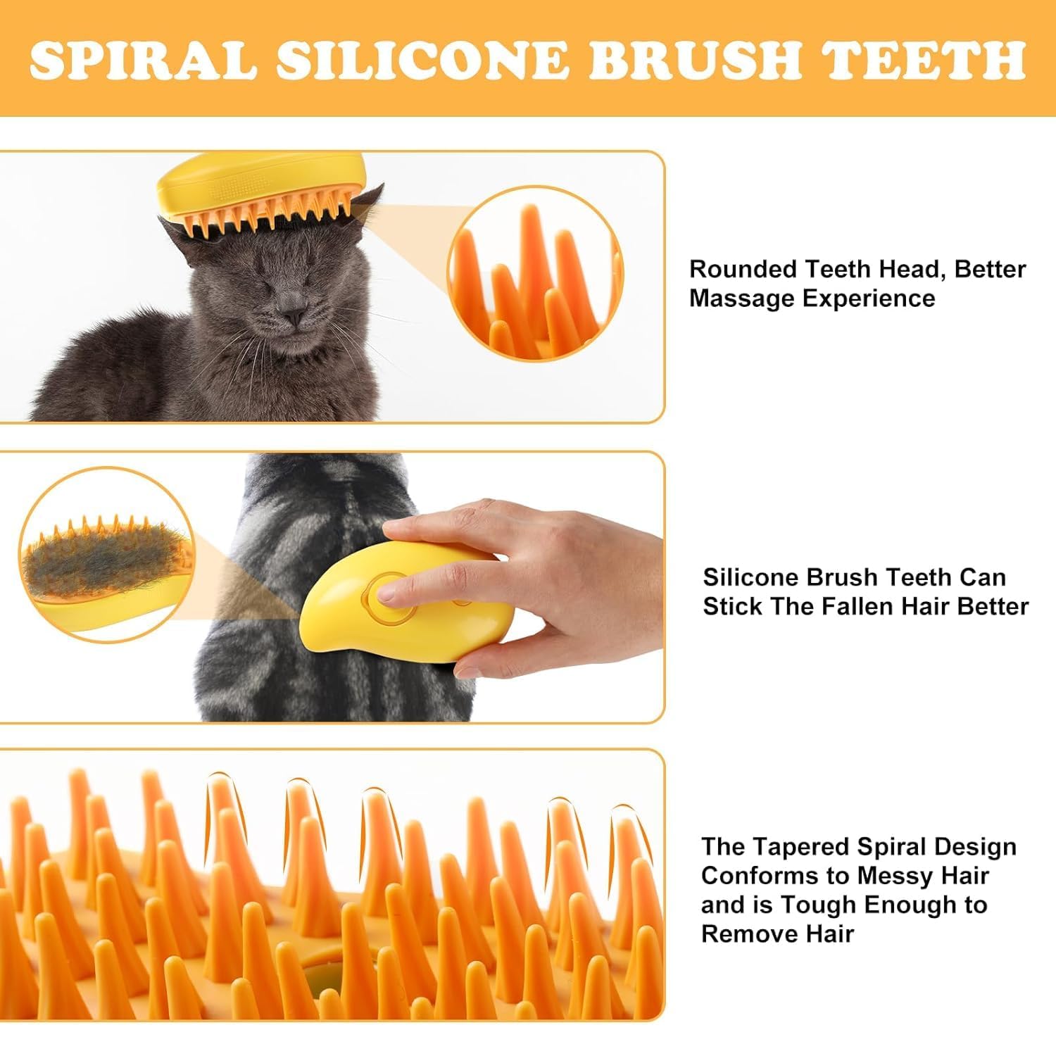 Steamy 3 in 1 Pet Hair Brush
